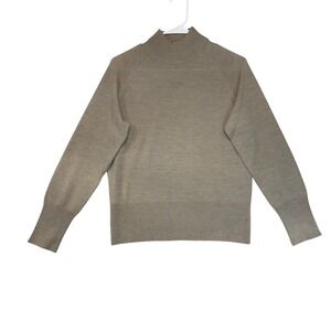 Pursuits Ltd Fine Italian Merino Wool Mock Neck Sweater Taupe Soft Chic Staple L